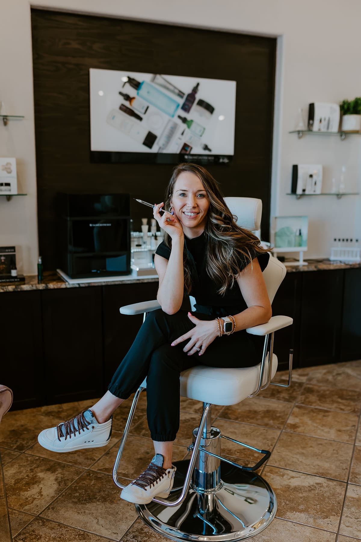 Kara Beiswanger sitting in a treatment chair