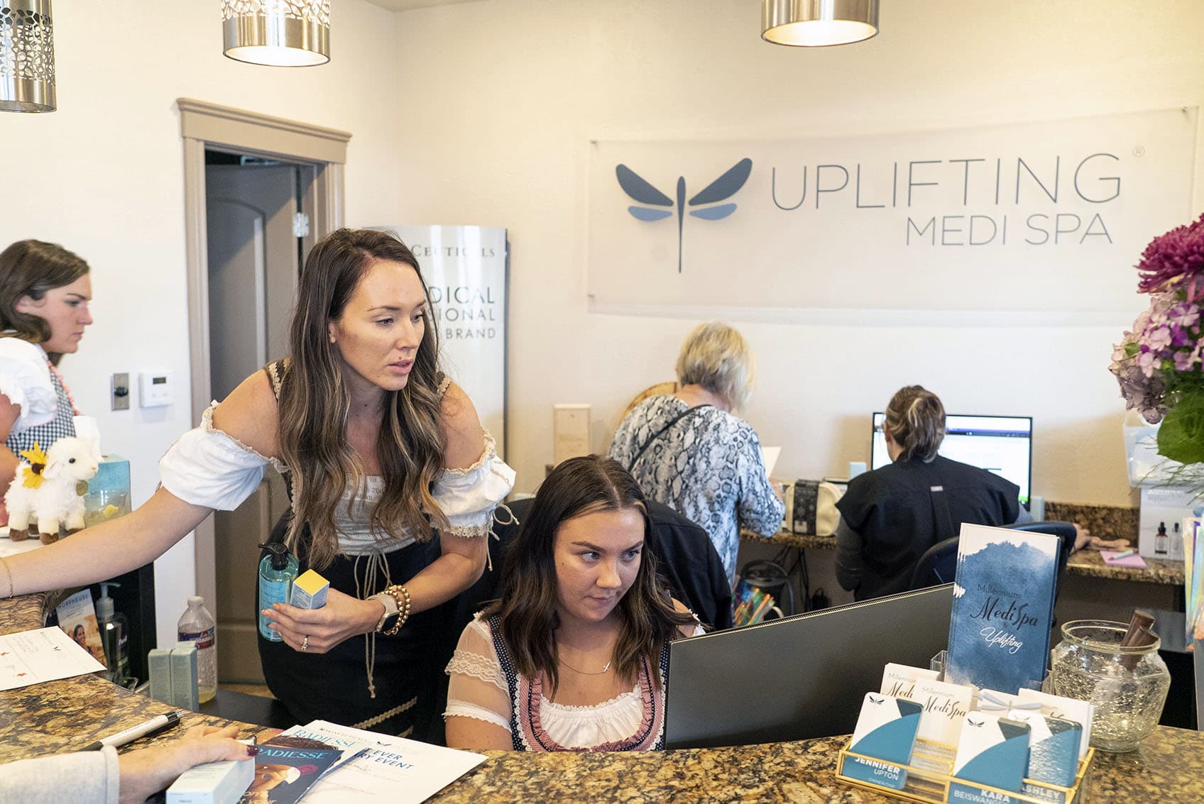 Uplifting Medi Spa staff at the front desk